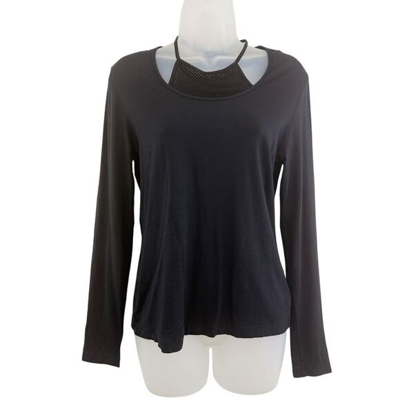 Akris Punto Knit Top Size 10 Cotton Mock Neck Black Pullover Back Zip - Picture 3 of 16